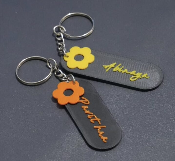 Custom Name Flower Keychains