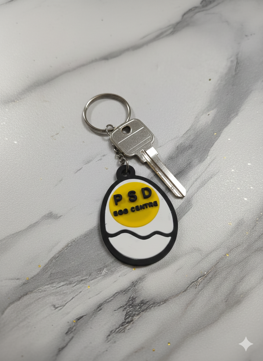 Egg Yolk Logo Keychain